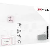 Allboards Glas-Magnettafel Premium SUPERWHITE, 60 x 90 cm, perlweiß