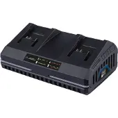 Scheppach Doppelladegerät SDBC4.5 A | 4,5 A für Li-Ionen-Akkus | 230 – 240 V | 240 W | geeignet für IXES 20-Volt-Serie