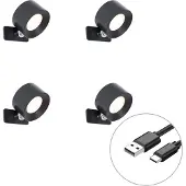 QAZQA 4er-Set moderne Wand- und Deckenleuchten schwarz inkl. LED wiederaufladbar - Bright