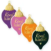 Kassaplan Stickers Kerst kado kerstbal 250st