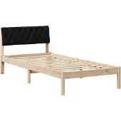 vidaXL Bettgestell Braun und Schwarz 90 x 200 cm Massivholz Kiefer