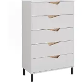 Vicco Kommode Marelle Weiß/Artisan 76 x 120 cm mit 5 Schubladen, Model 57845