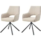 Xonox .home Drehstuhl 2er Set Jana Webstoff creme (B/H/T): 57 x 91 x 64 cm