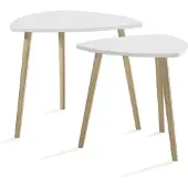 Vicco Couchtisch Twino Weiß/Sonoma 60 x 50 cm 2er Set, Model 57299