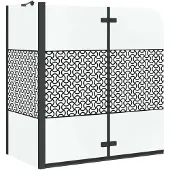 vidaXL Badabtrennung Geometrisch Schwarz 120 x 67 x 129 cm