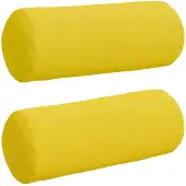 vidaXL Bolsterkissen 2 Stück Helles Gelb Ø 15 x 40 cm Stoff