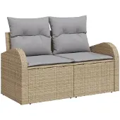 vidaXL Gartensofa-set 5 stk. 4-Sitzanzahl Beige Poly Rattan