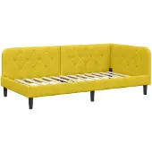 vidaXL Eckbettgestell Gelb 90 x 200 cm Samt