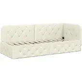 vidaXL Eckbettgestell Creme 80 x 200 cm Samt