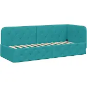 vidaXL Eckbettgestell Türkis 80 x 200 cm Samt
