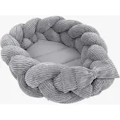 Meowbaby Aesthetic Babynest mit geflochtenem Schutz, Grey