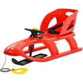 vidaXL Schlitten mit Sitz und Lenkrad Rot 102,5x40x23 cm Polypropylen