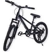 Buxibo - Fahrrad Austin - Kinder-Mountainbike - Stahlrahmen - 20 Zoll - Schwarz