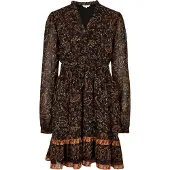 Apricot Minikleid "Mini-Rüschenkleid" mit gesmokter Taille