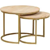 vidaXL Nesting-Couchtische 2 stk. Braun 50 x 50 x 40 cm