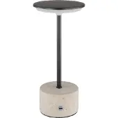 Globo LED Tischleuchte, Travertine Stein, Touchdimmer, H 28 cm