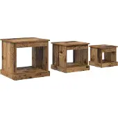 vidaXL Couchtisch 3 stk. Altholz 48 x 45 x 45 cm Holzwerkstoff