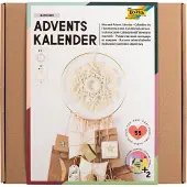 Folia 9386 - Adventskalender-Set "Makramee", 55-teiliges DIY Bastel-Set zur Gestaltung eines individuellen Adventskalenders mit trendigem Makramee-Element