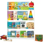 Songmics Bücherregal Kinder, 4 Ebenen, Spielzeugregal GKRB35014W01