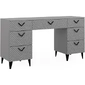 Vicco Schreibtisch Anett Grau 150 x 45 cm mit 7 Schubladen, Model 43659