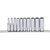 Ks Tools 918.0610, Steckschlüssel-Satz, 10 Kopf/Köpfe, Chrom-Vanadium-Stahl, DIN 3120, ISO 1174, DIN 3124, ISO 2725, 360 g