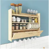 Skye Decor , Knott - Oak, Küchenregale, Eiche, 85 x 65 x 15 cm
