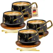 Intirilife Teetasse mit Holz Untersetzer