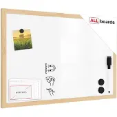 Allboards Magnetisches Whiteboard mit Naturholzrahmen 60x40cm