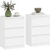 HOMCOM Nachttisch-40L x 30B x 59,5H cm-Weiß | Gr.: onesize
