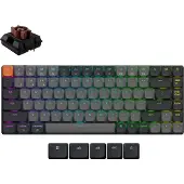 Keychron K3, Verkabelt & Kabellos, USB + Bluetooth, Mechanischer Switch, QWERTY, RGB-LED, Grau