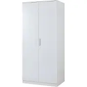 En.casa Kleiderschrank ’Eiselfing’ 176 x 80 x 52 cm mit 2 Türen, 1 Stange, 4 Fächern Weiß