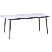 Beliani Gartentisch Biege u. Dunkelgrau HPL-Platte Steinoptik Rechteckig 180x90 cm mit Metallgestell Aluminium Modern Outdoor Esstisch für 6 Personen