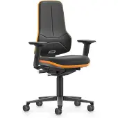 Magni Bimos Arbeitsstuhl XXL orange mit Rollen Supertec mit Armlehnen