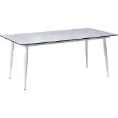 Beliani Gartentisch Hellgrau u. Weiß HPL-Platte Steinoptik Rechteckig 180x90 cm mit Metallgestell Aluminium Modern Outdoor Esstisch für 6 Personen