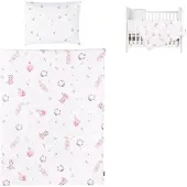 Chipolino 5-teiliges Bettwäsche Set, Decke 95 x 125 cm Kissen 35 x 45 cm rosa weiß