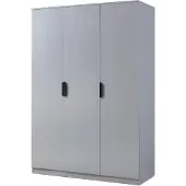 En.casa Kleiderschrank ’Eiselfing’ 176 x 120 x 52 cm mit 3 Türen, 1 Stange, 4 Fächern Grau
