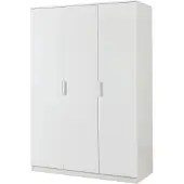 En.casa Kleiderschrank ’Eiselfing’ 176 x 120 x 52 cm mit 3 Türen, 1 Stange, 4 Fächern Weiß