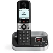 Alcatel F890, DECT-Telefon, Kabelloses Mobilteil, Freisprecheinrichtung, 200 Eintragungen, Anrufer-Identifikation, Schwarz