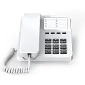 Gigaset DESK 400, Analoges Telefon, Kabelgebundenes Mobilteil, 10 Eintragungen, Weiß