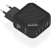 Aisens GaN Wall Charger ASCH-100W4P029-BK/ 3xUSB Type-C/ 1x USB/ 100W