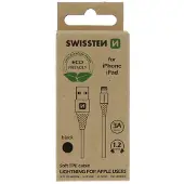 Swissten Datenkabel usb/lightning schwarz 1,2m (eco pack)