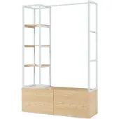 En.casa Garderobenständer Egmating 180x120x40 cm Eicheoptik/Weiss