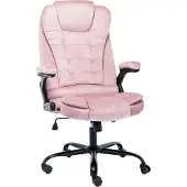 Helloshop26 - Rosevelours rosa Bürostuhl/Schreibtischstuhl/Sessel