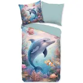 TRAUMSCHLAF Bettwäsche Delfin multi 135x200 cm + 80x80 cm