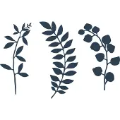 Party Deco Branch with leaves decoration, d. navy blue (1 pkt / 9 pc.)