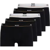 BOSS Fünfer-Pack eng anliegende Boxershorts aus Stretch-Baumwolle mit kurzem Bein und Logos am Bund Grösse XL
