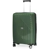 Hauptstadtkoffer TXL - ultraleichter Koffer, mittelgroßer Rollkoffer Reisekoffer Größe M, robuster Hartschalen-Trolley 4 Rollen sehr leicht, TSA, 66 cm, 73 L,Dunkelgrün