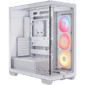 Corsair Midi Tower 3500X LXR LINK TG, Midi Tower, PC, Weiß, ATX, EATX, micro ATX, Mini-ITX, Stahl, Gehärtetes Glas, Gaming
