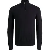 Jack & Jones Herren Emil Strick 1/2 Zip Pullover Schwarz