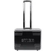 Stier Werkzeugkoffer Trolley leer, robuster Rollkoffer mit ABS-Kunsstoff & Aluminium, Toolbox schwarz mit Rollen inkl. Sicherheitsschlösser, praktische Taschen für Werkzeug